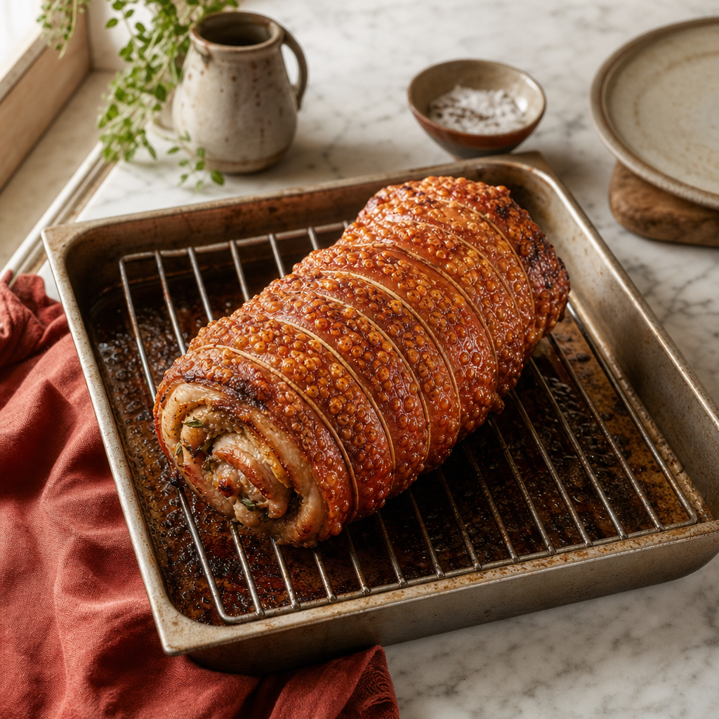 Porchetta step 11: Finish the crackling