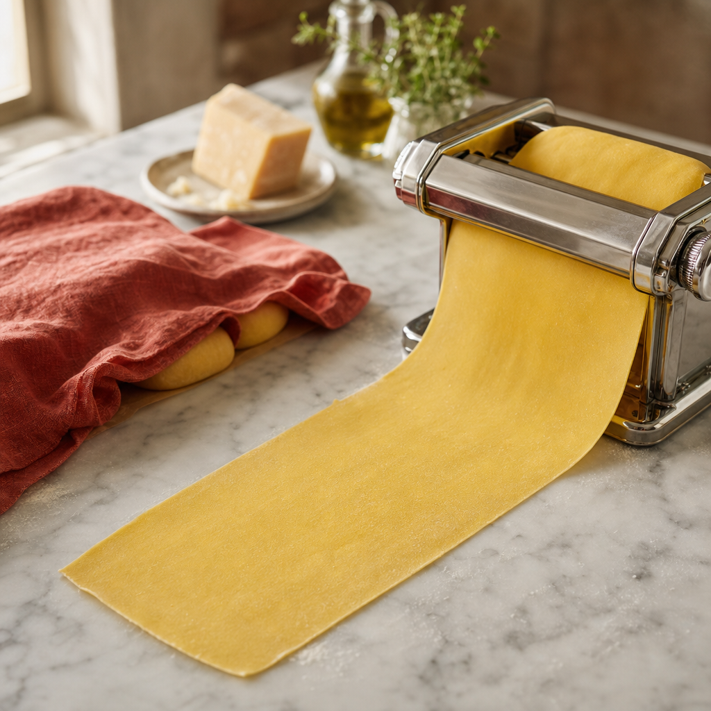 Spinach and Ricotta Ravioli step 5: Roll the pasta sheets