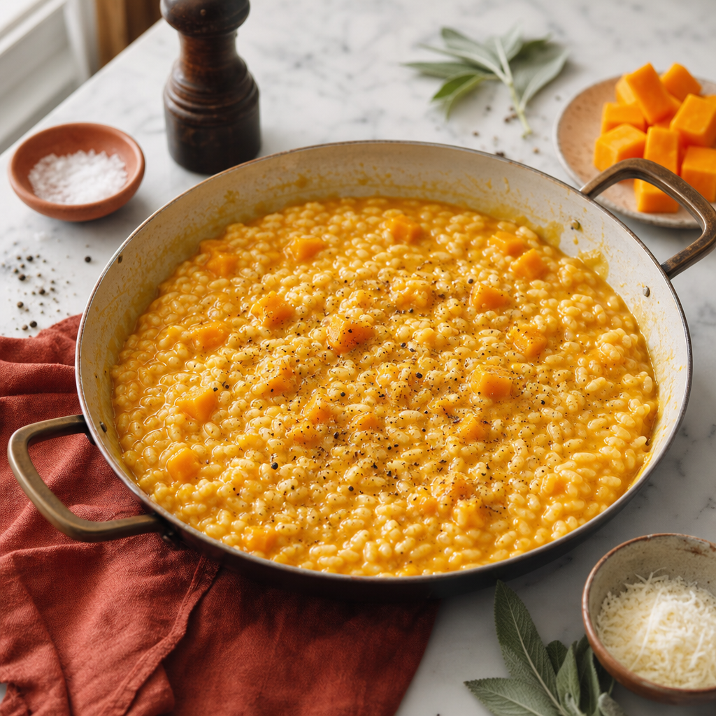 Pumpkin Risotto step 6: Season the rice
