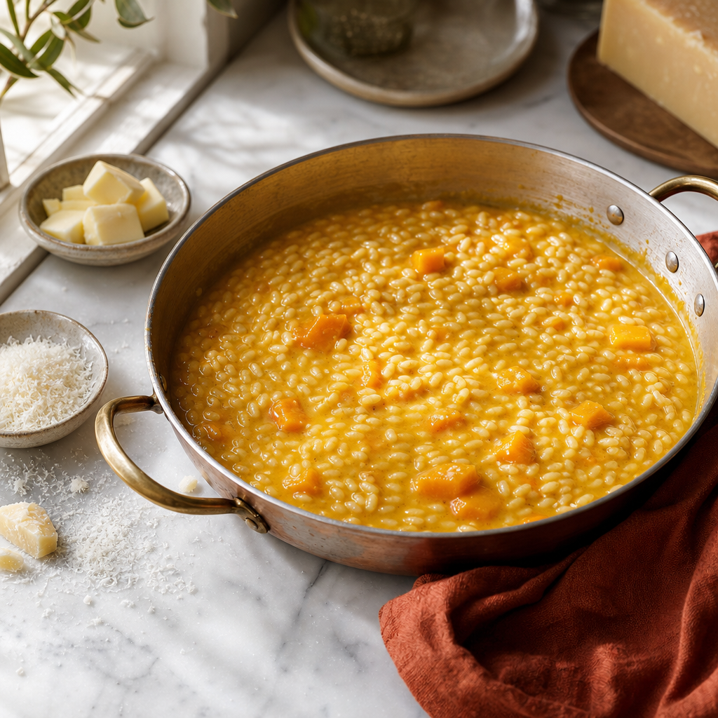 Pumpkin Risotto step 7: Finish off heat