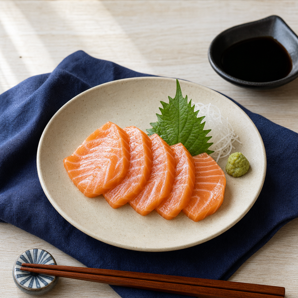 Salmon Sashimi step 6: Plate without crowding