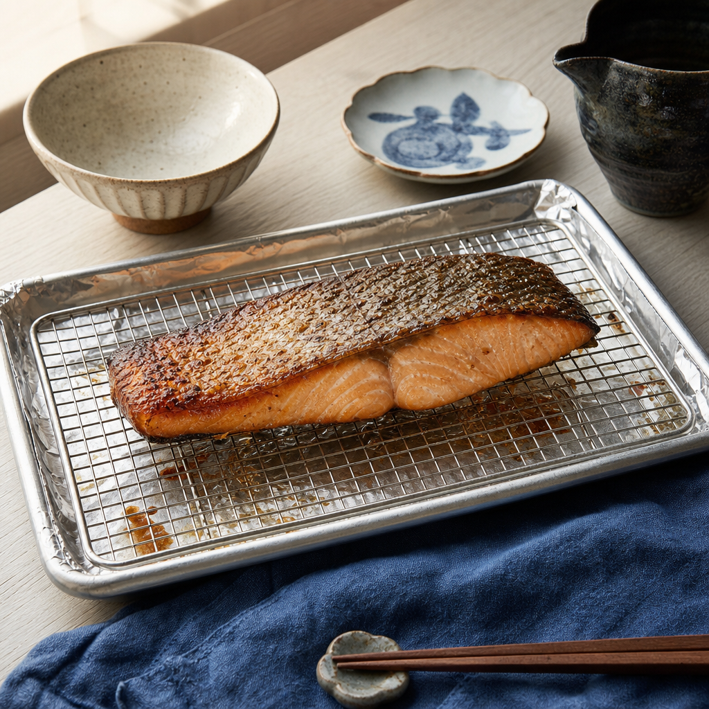 Salmon Shioyaki step 6: Turn and finish