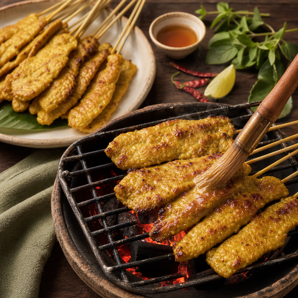 Pork Satay step 8: Grill and baste