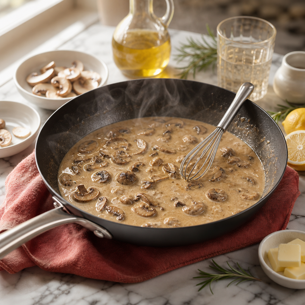 Scaloppine Marsala step 5: Build the sauce
