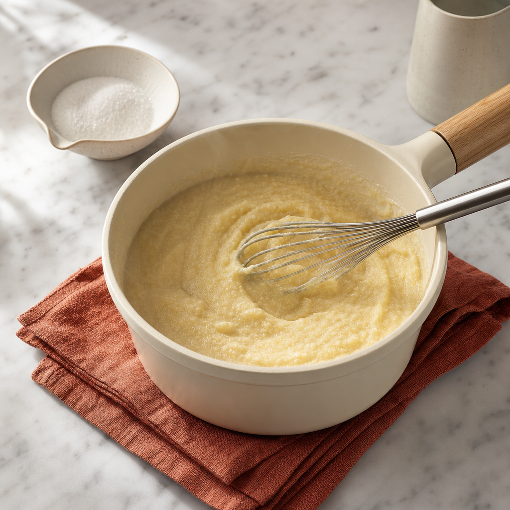 Sfogliatella Napoletana step 3: Cook the semolina base