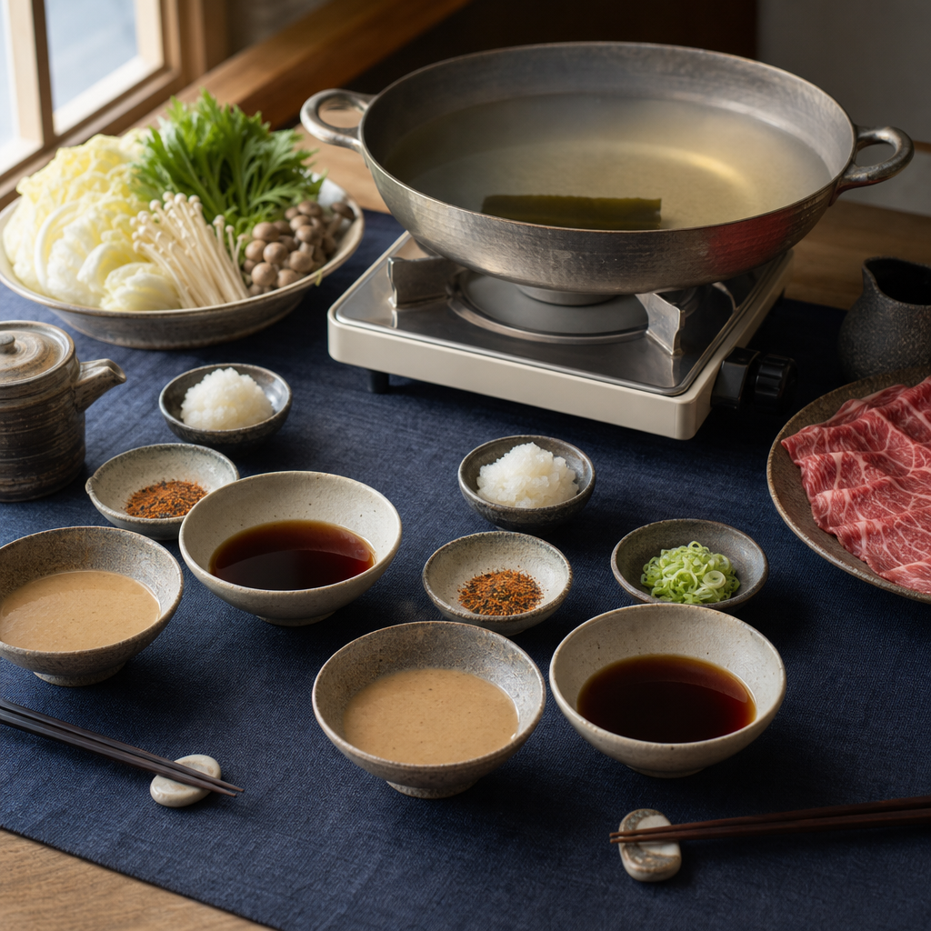Shabu Shabu step 3: Set the dipping bowls