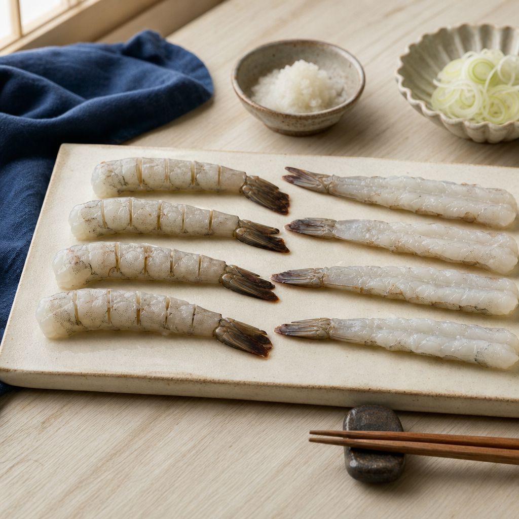 Shrimp Tempura step 3: Straighten the shrimp