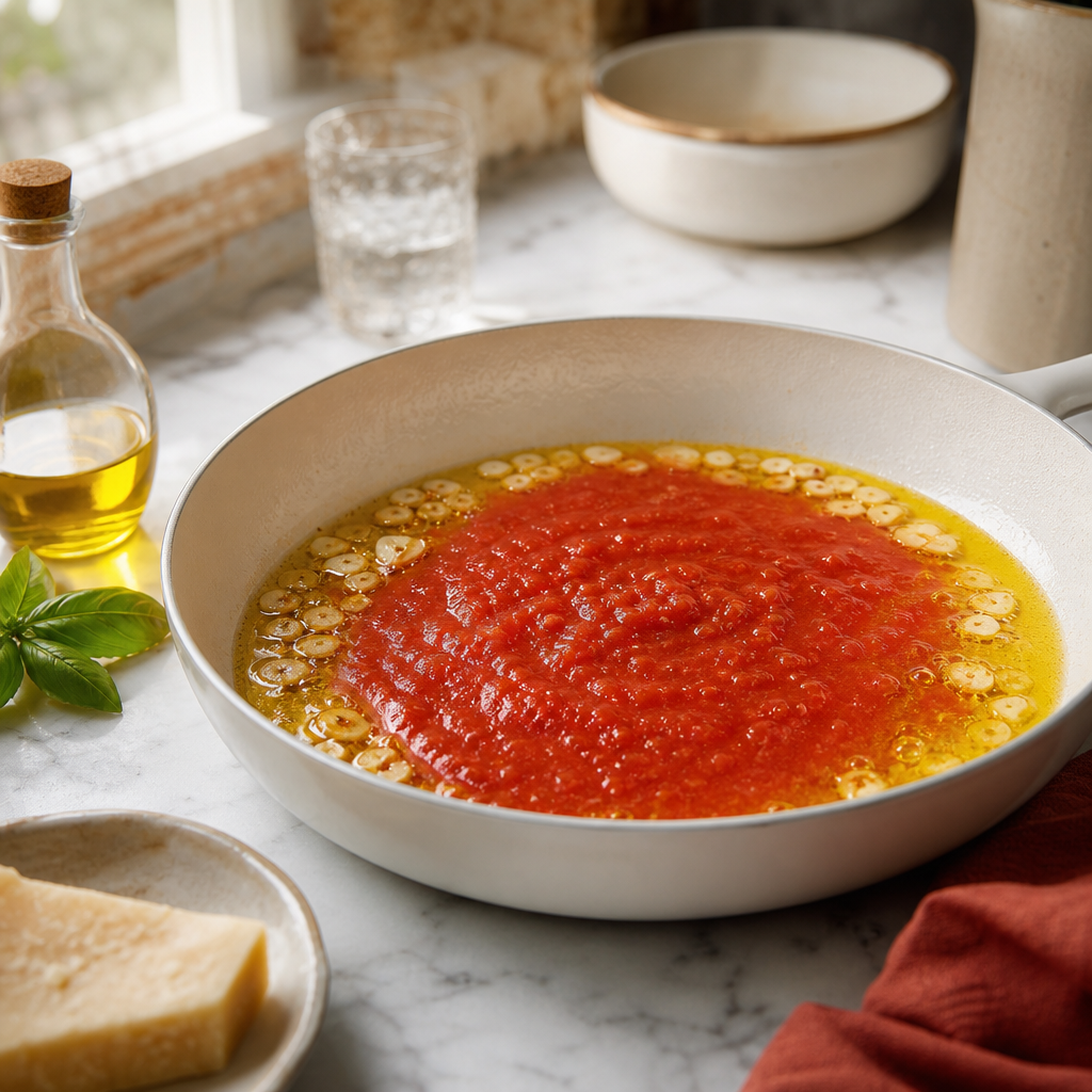 Spaghetti Alla Chitarra step 3: Start the tomato sauce