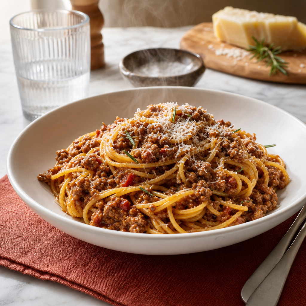 Spaghetti Bolognese — finished dish