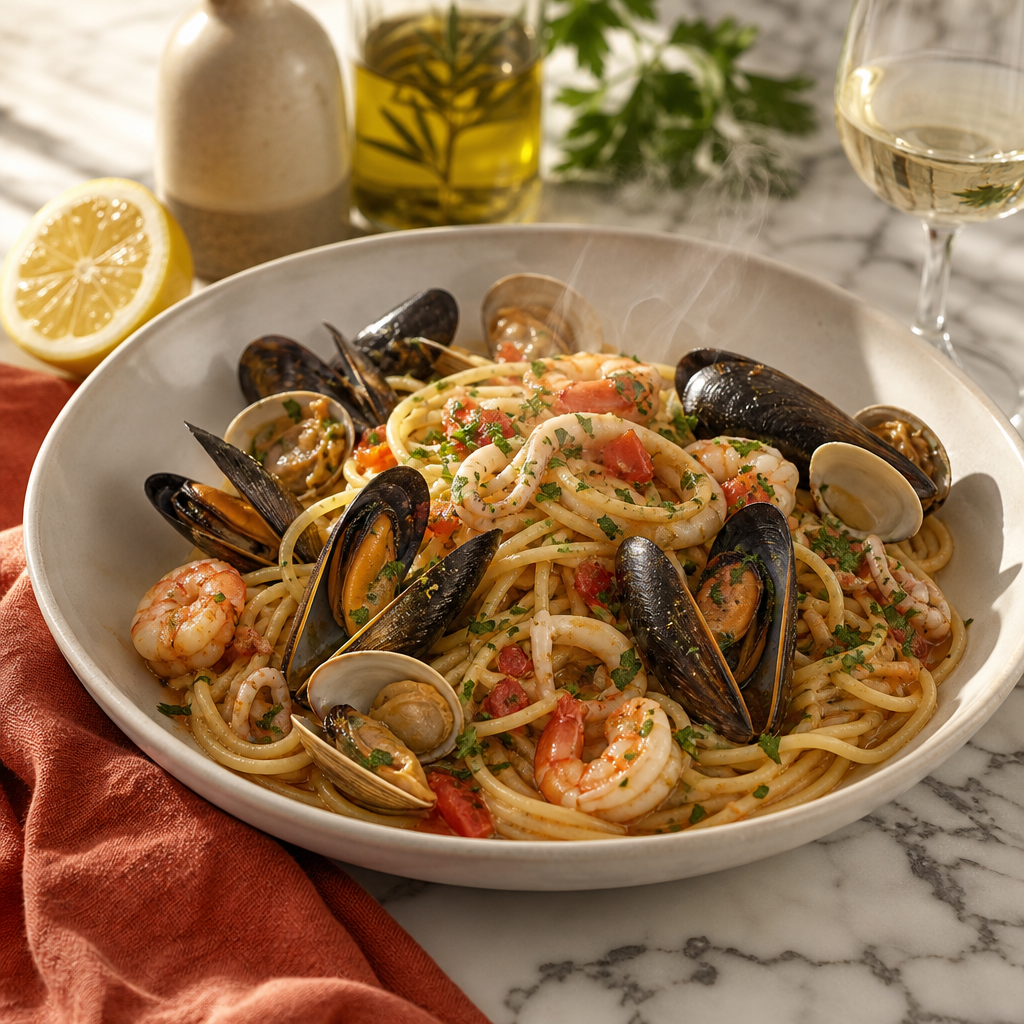 Spaghetti Frutti di Mare — finished dish