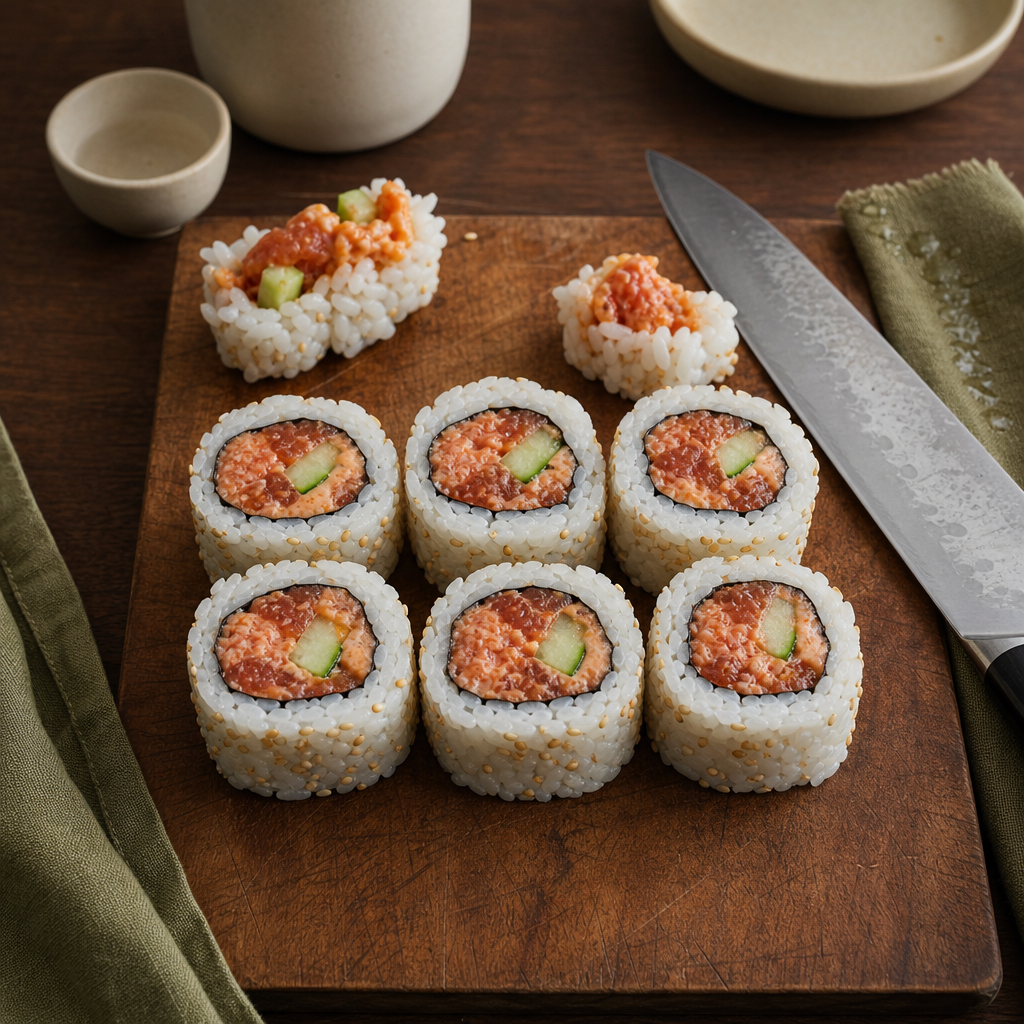 Spicy Tuna Roll step 10: Slice cleanly