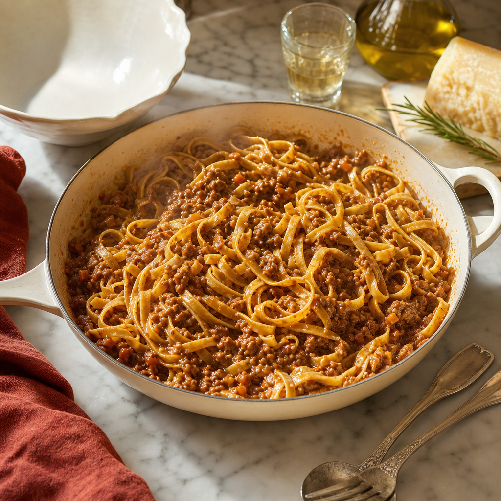 Tagliatelle Ragu step 10: Marry pasta and ragù