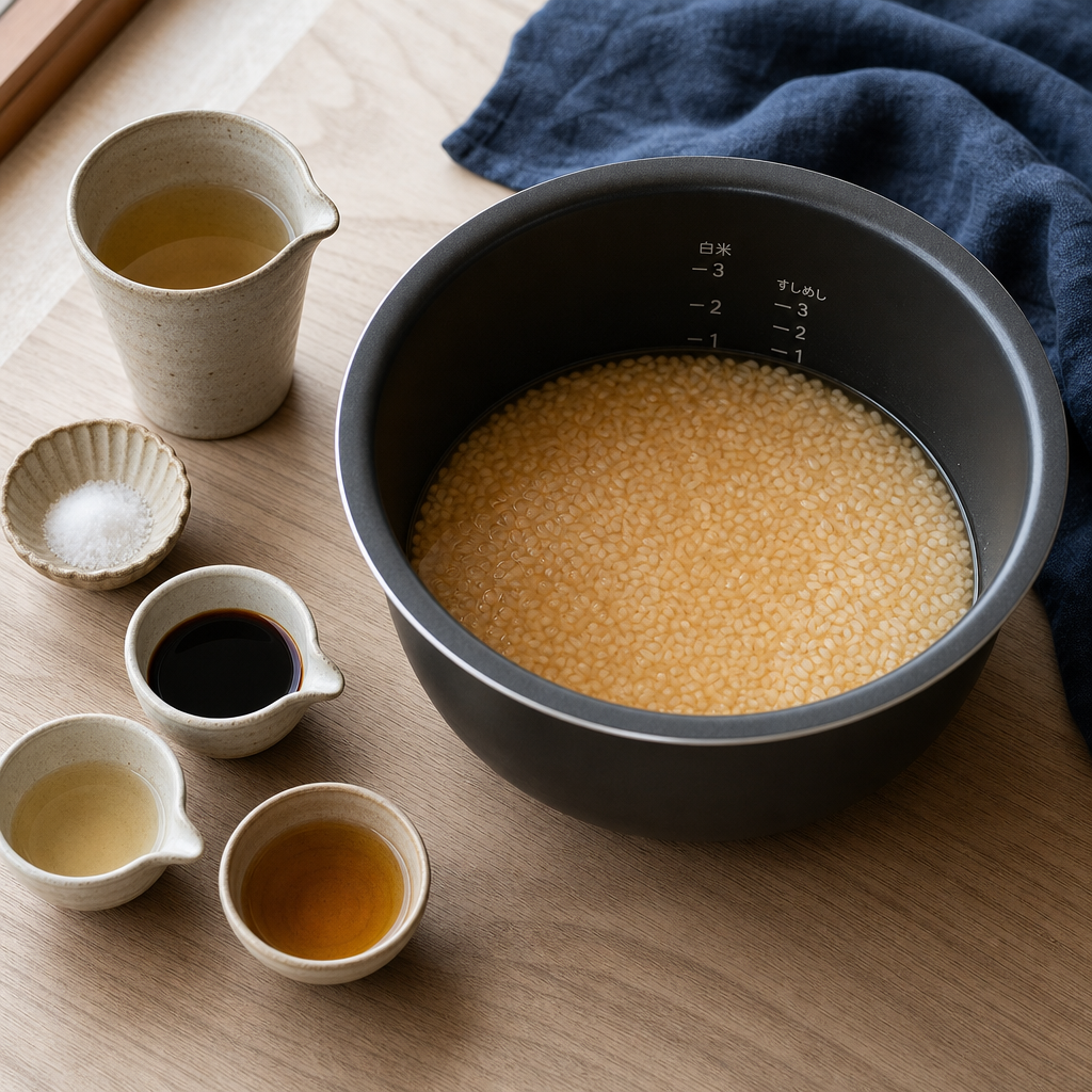 Takikomi Gohan step 4: Build the cooking liquid