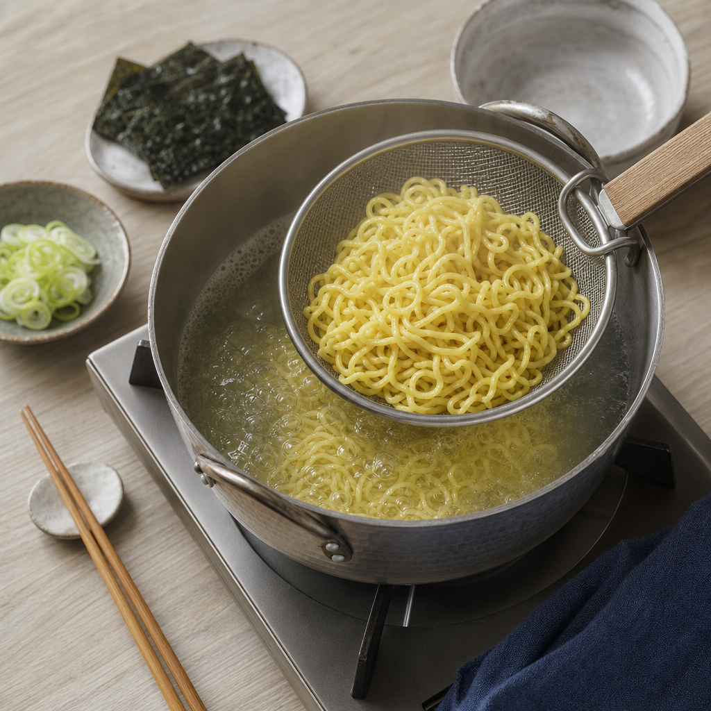 Tantanmen step 7: Cook the ramen noodles