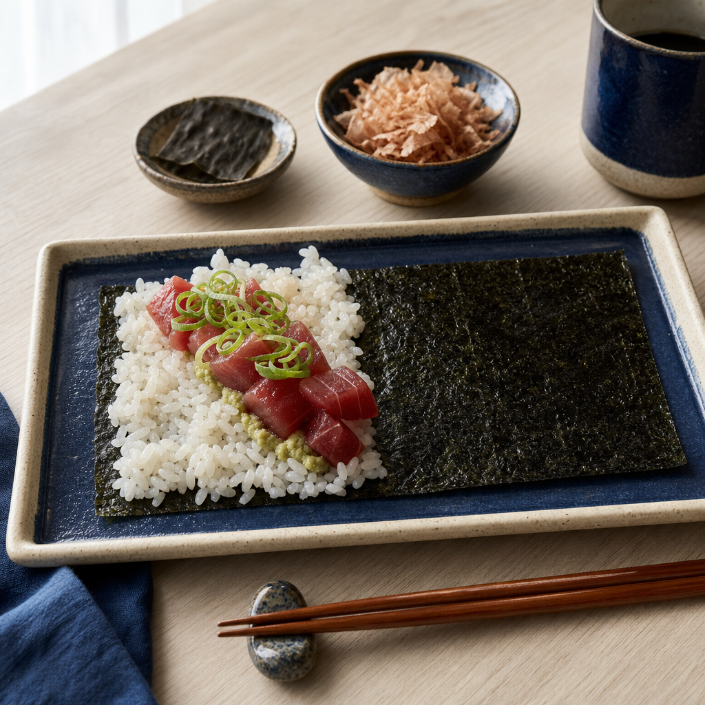 Tuna Temaki step 7: Roll each temaki