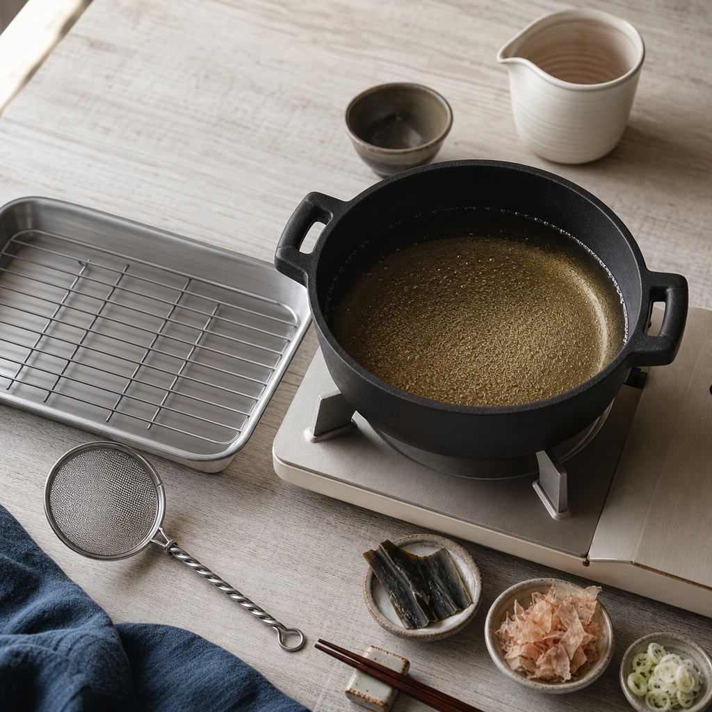 Tempura Soba step 5: Heat the oil
