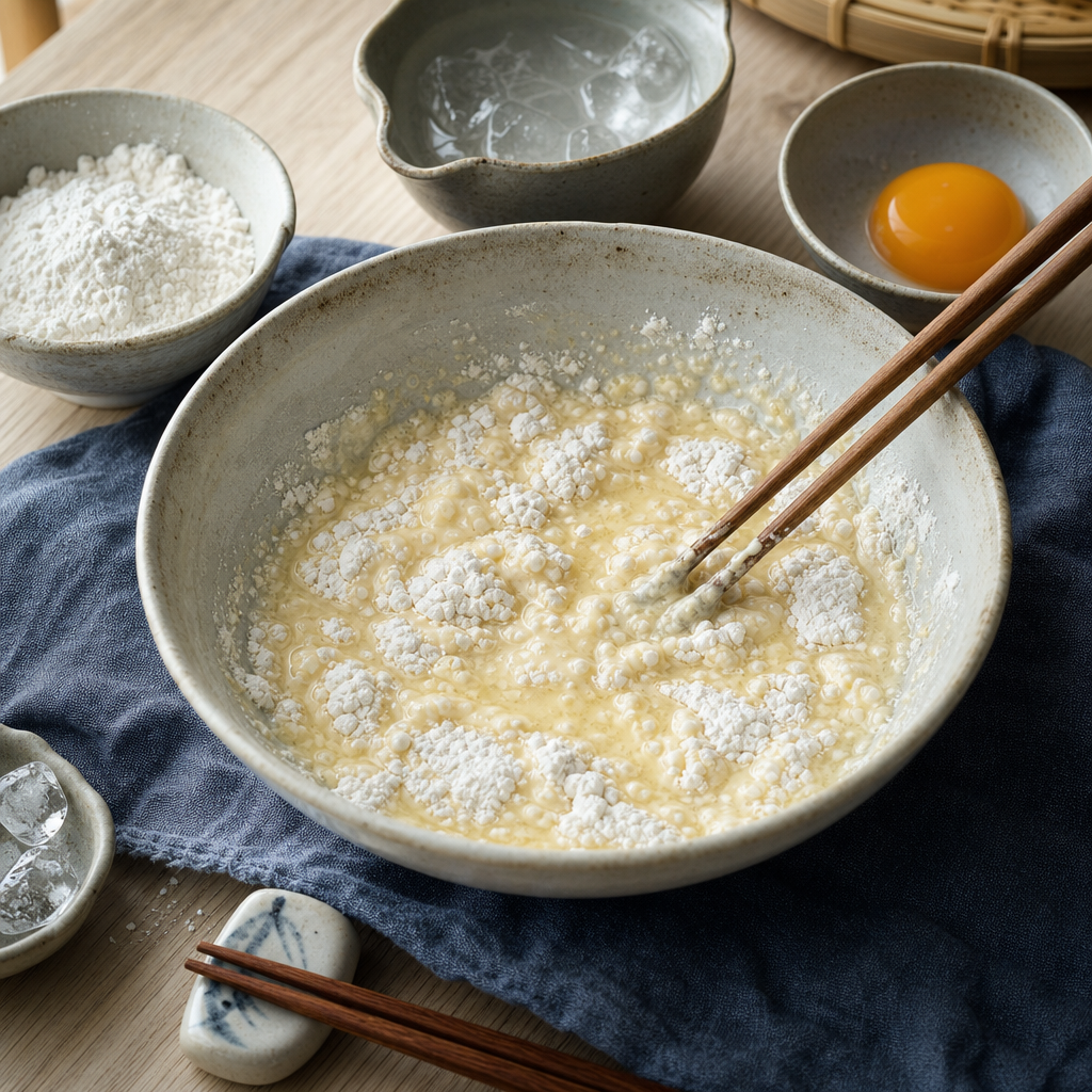Tendon step 5: Mix the batter late