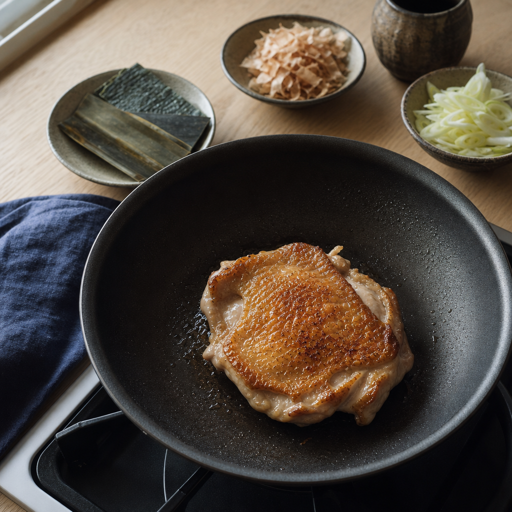 Teriyaki Chicken step 4: Cook the meat side