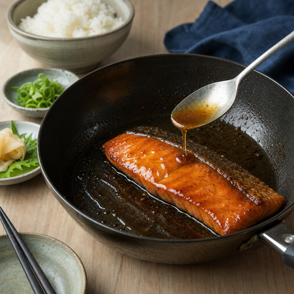 Teriyaki Salmon step 7: Glaze the salmon