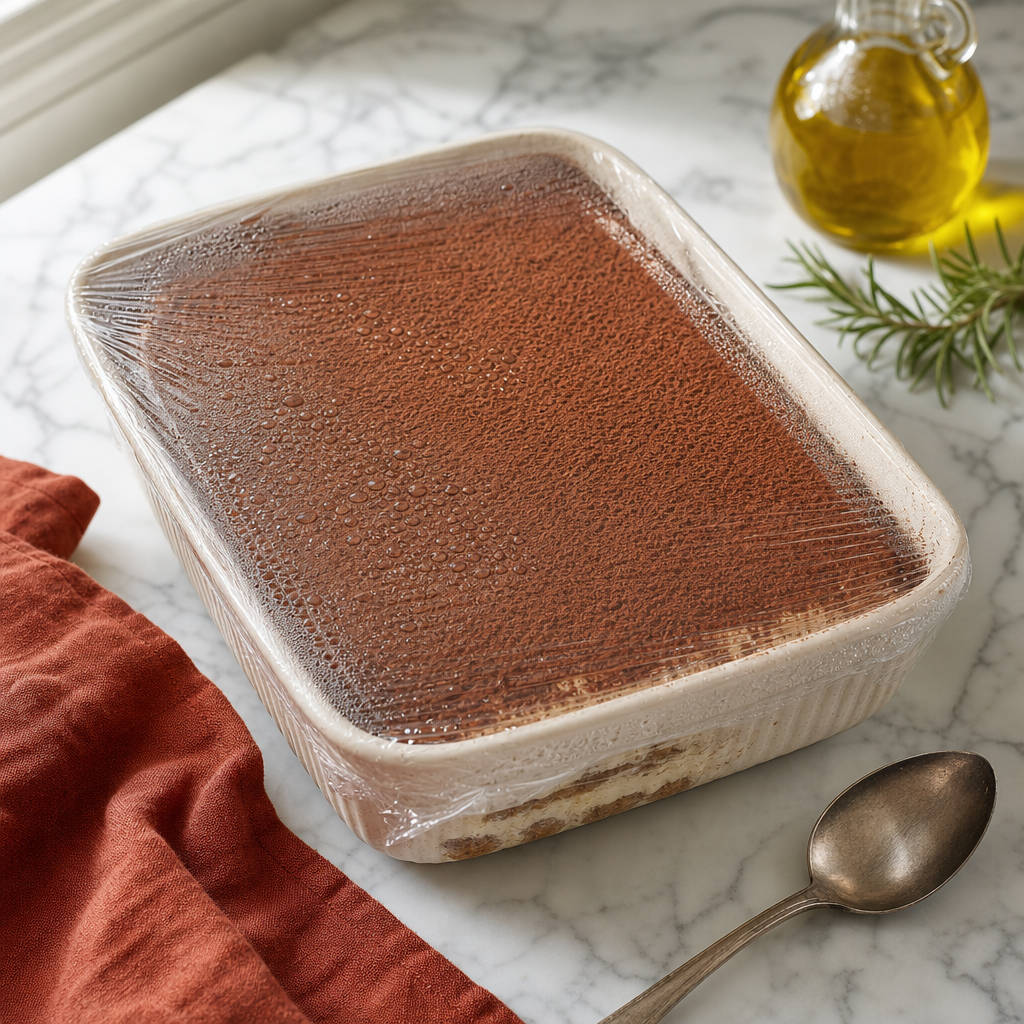 Tiramisu step 8: Chill until set