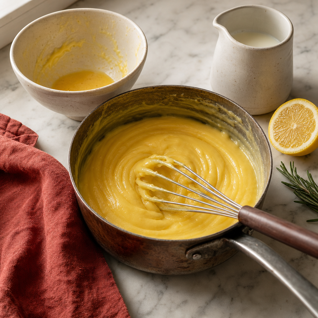Torta della Nonna step 3: Cook the crema pasticcera