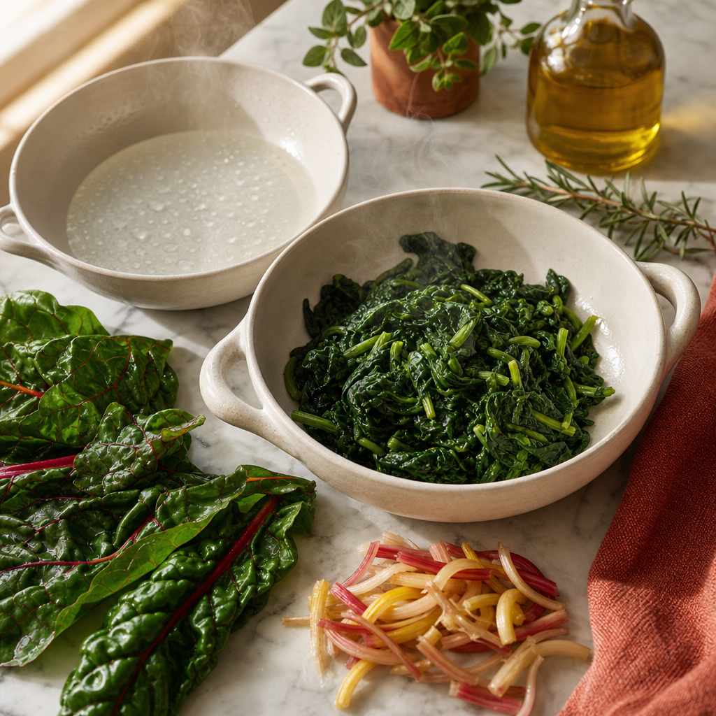 Torta Pasqualina step 3: Cook the greens