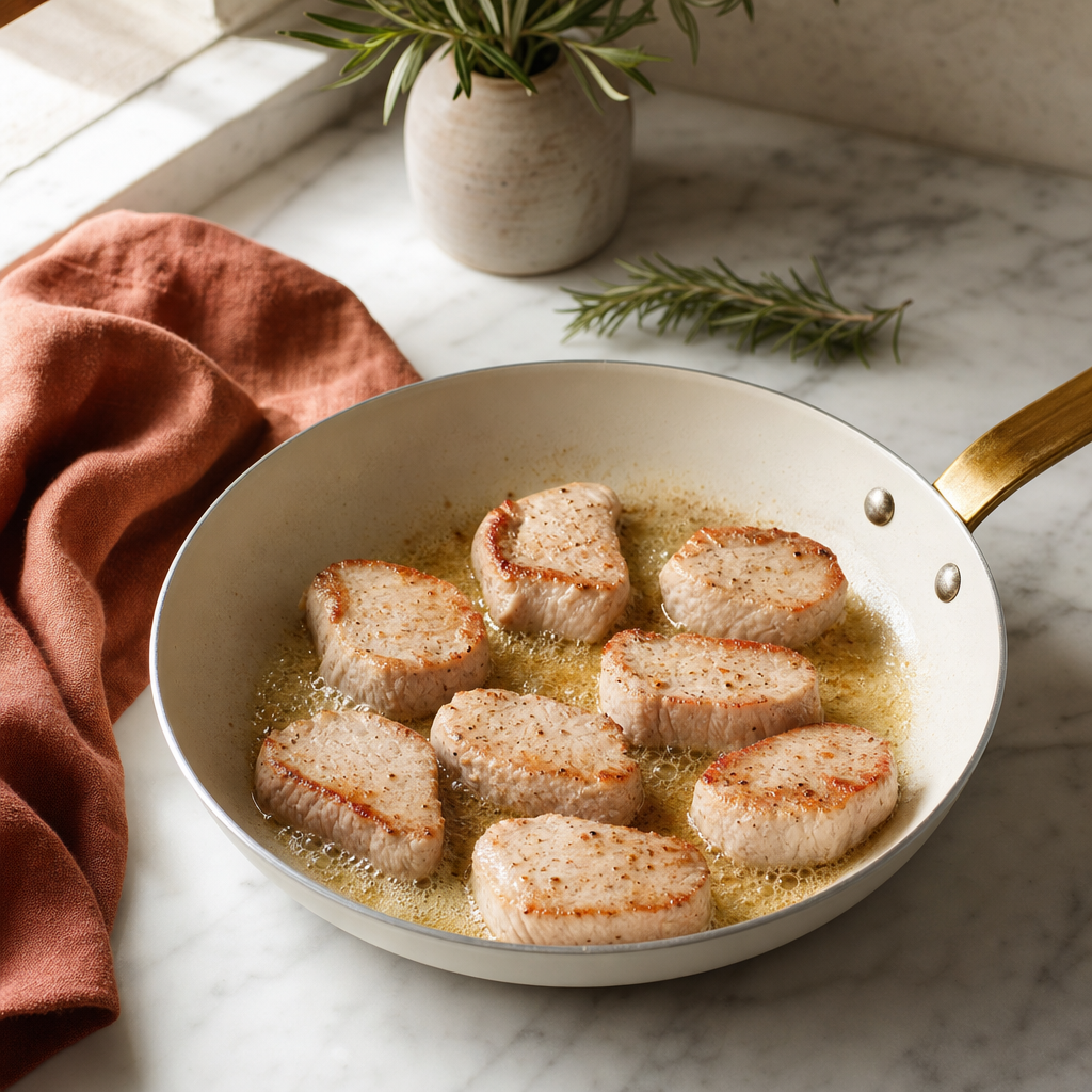 Tortellini in Brodo step 3: Brown the pork loin