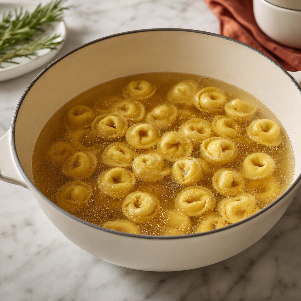 Tortellini in Brodo step 9: Cook in broth