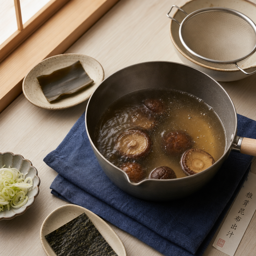 Vegetable Ramen step 3: Finish the mushroom broth