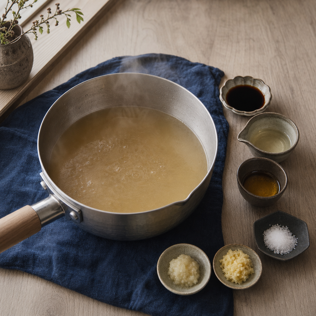 Vegetable Ramen step 4: Season the broth