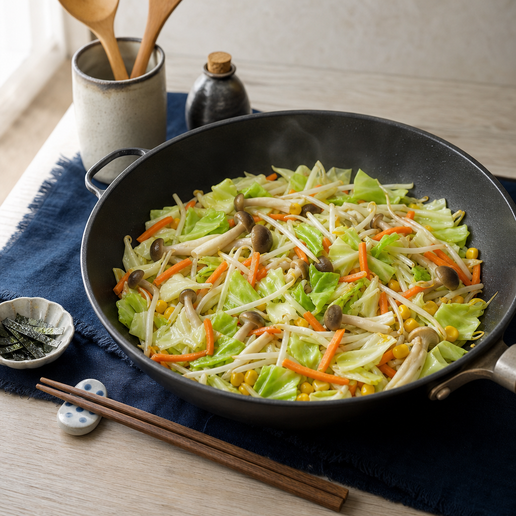 Vegetable Ramen step 5: Stir-fry the vegetables