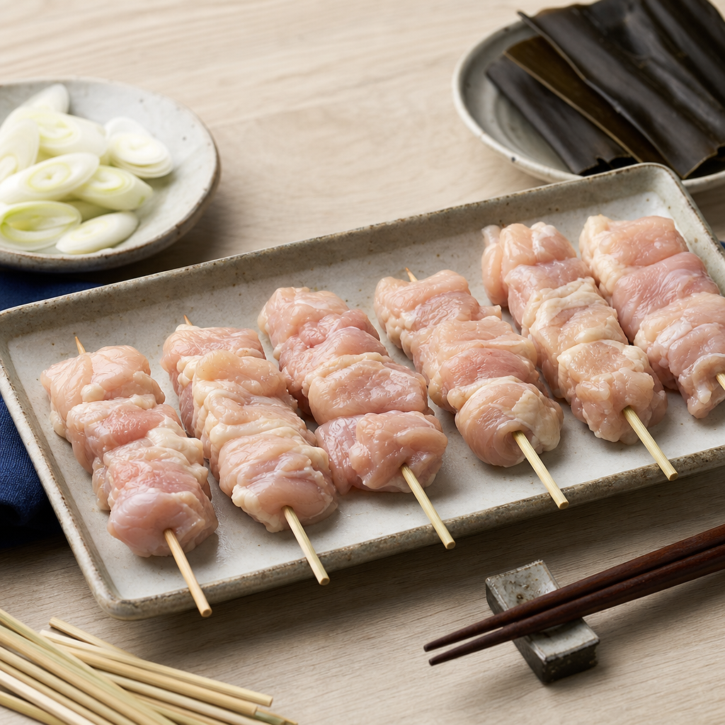 Yakitori Momo step 4: Thread the skewers