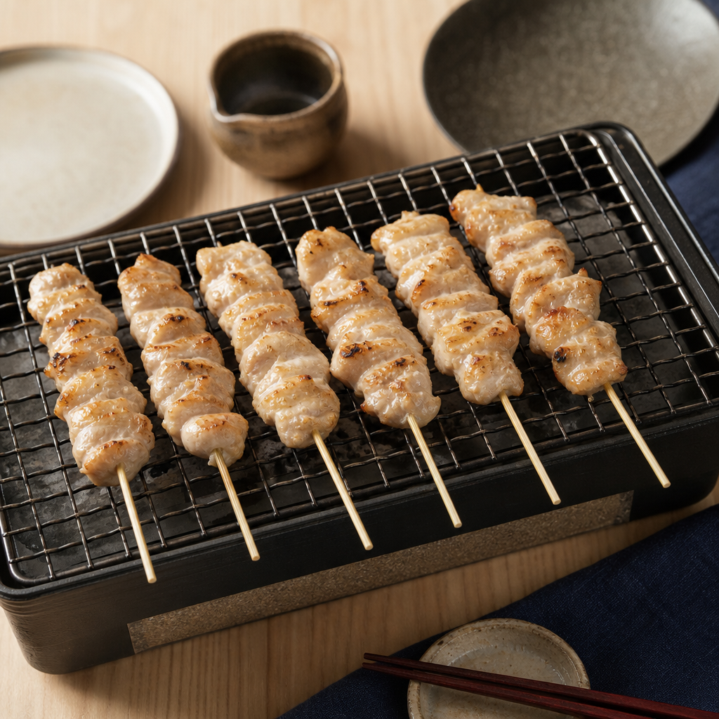 Yakitori Momo step 6: Grill without tare first