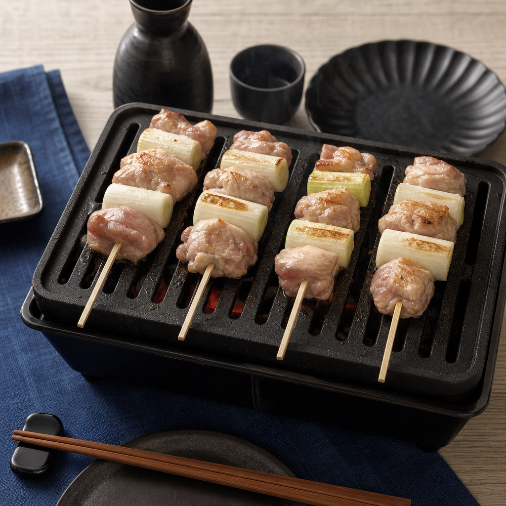 Yakitori Negima step 6: Start over moderate direct heat
