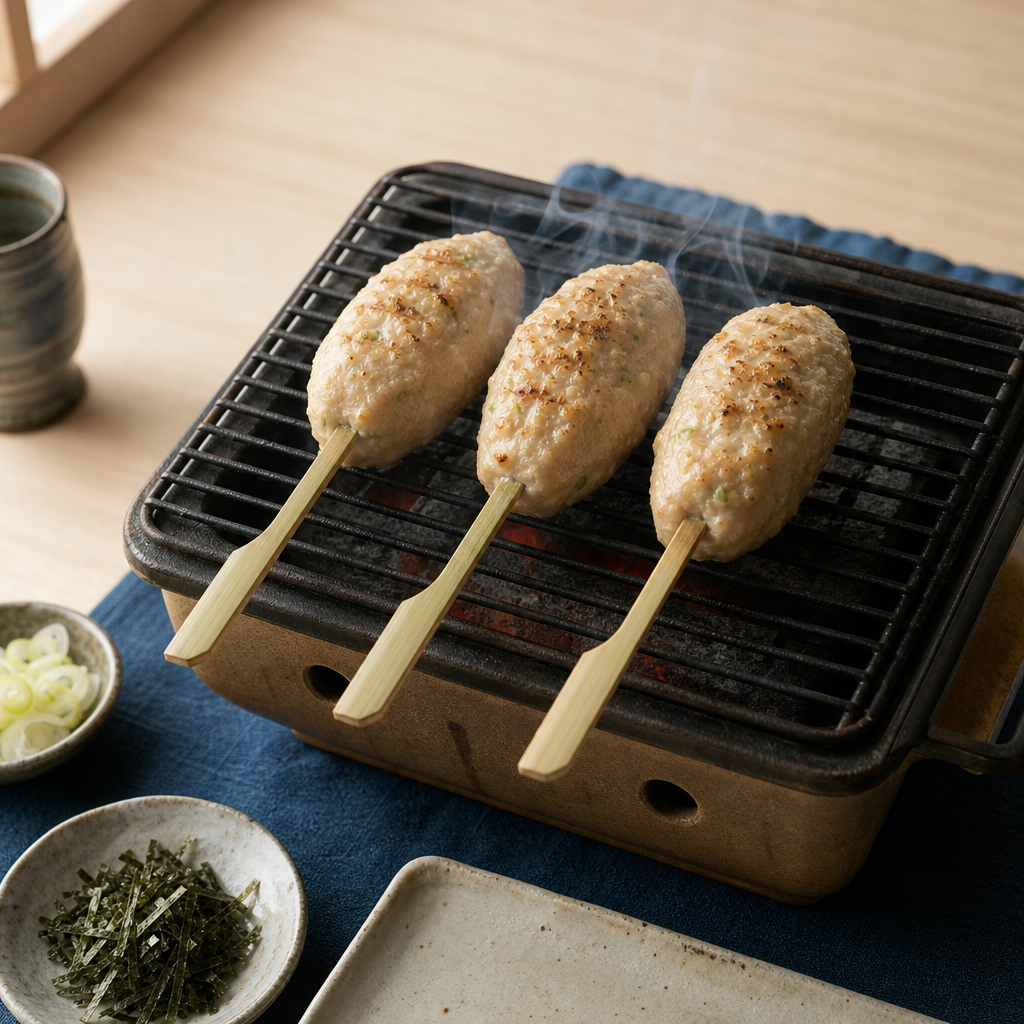 Yakitori Tsukune step 6: Set the surface over high heat