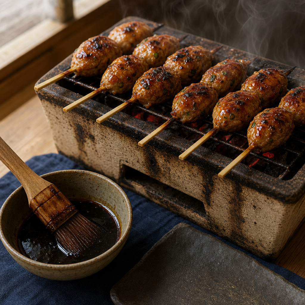Yakitori Tsukune step 8: Glaze late
