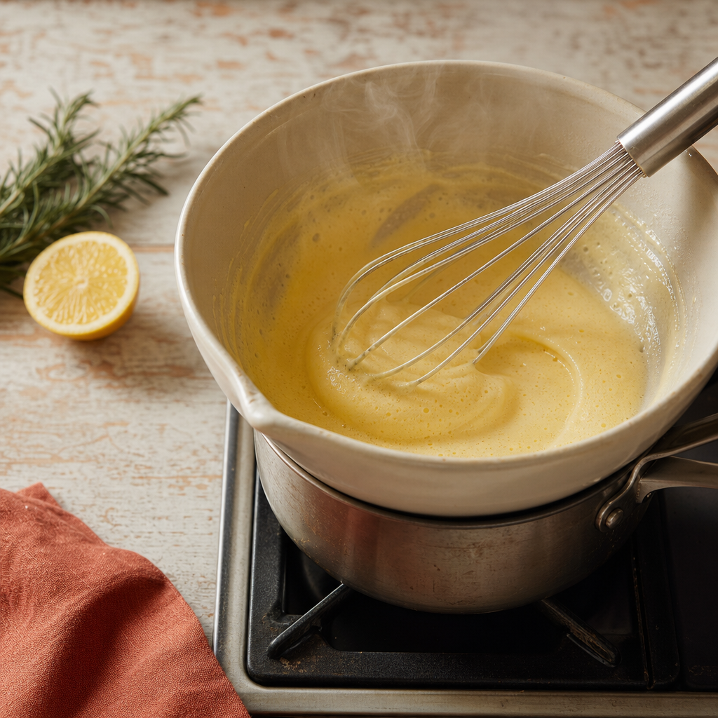 Zabaglione step 4: Cook over steam