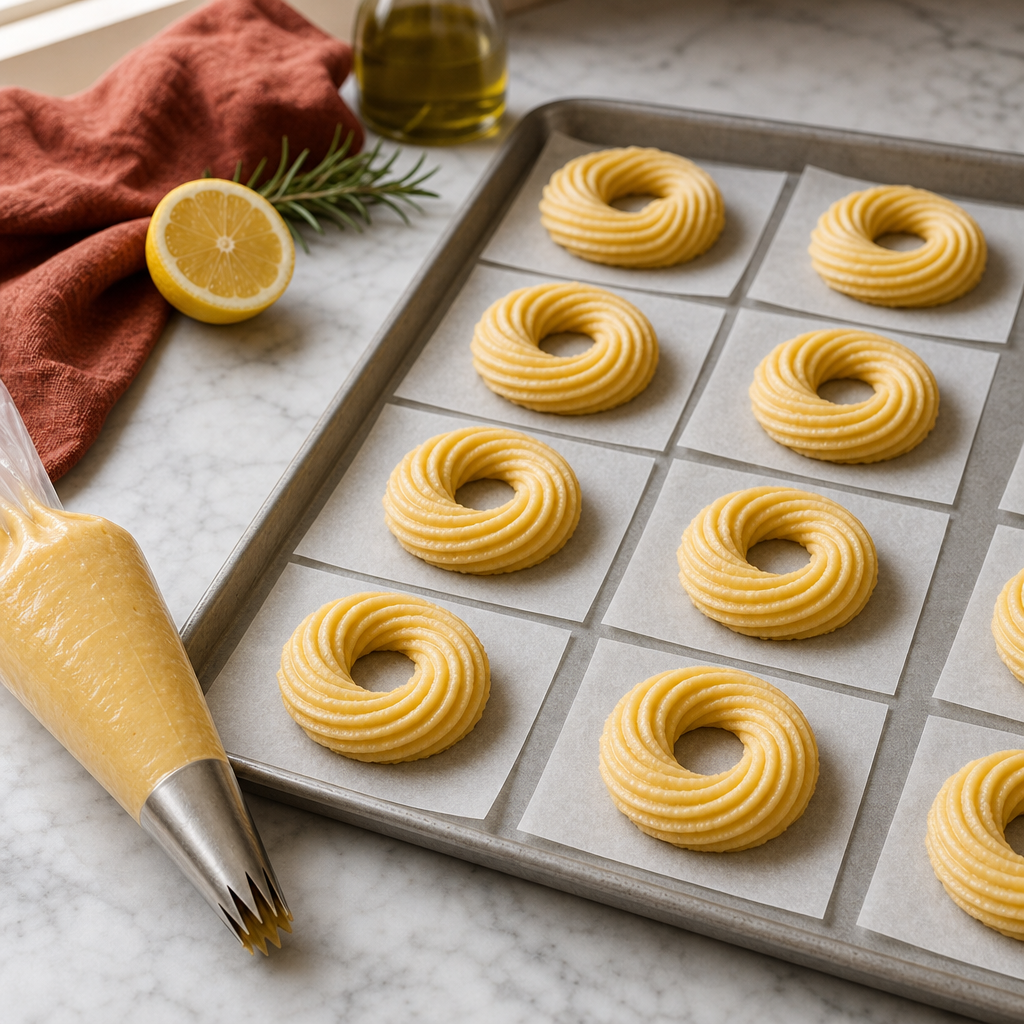 Zeppole San Giuseppe step 7: Pipe the rings